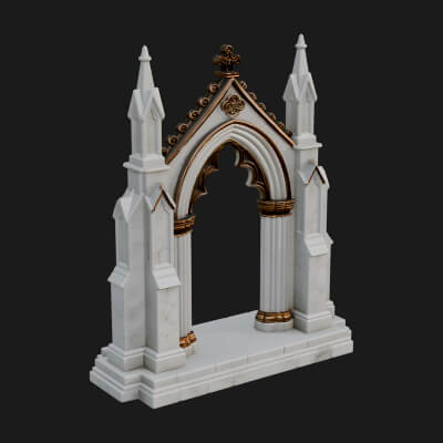 Spired Gothic Arch Design 1 3D Print Model