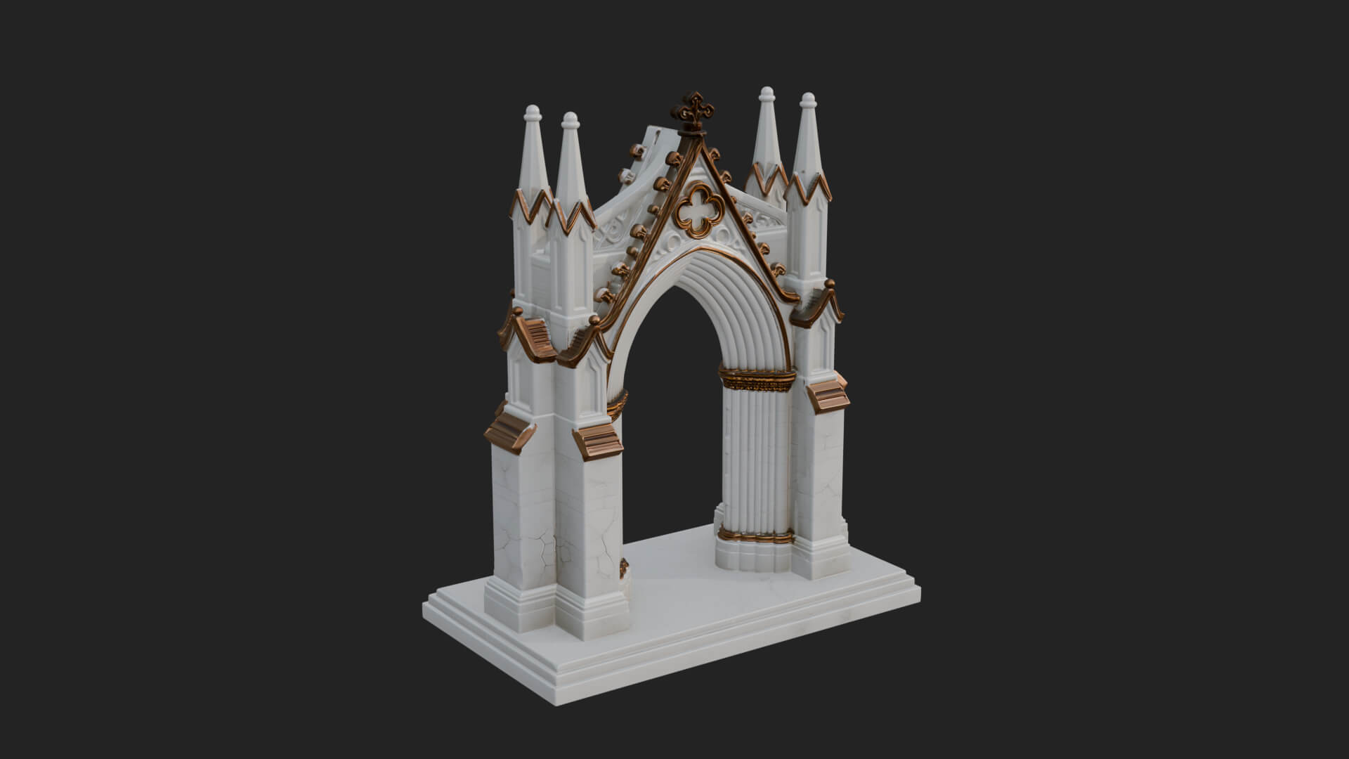 Spired Gothic Arch Design 2 3D Print Model 3D Model