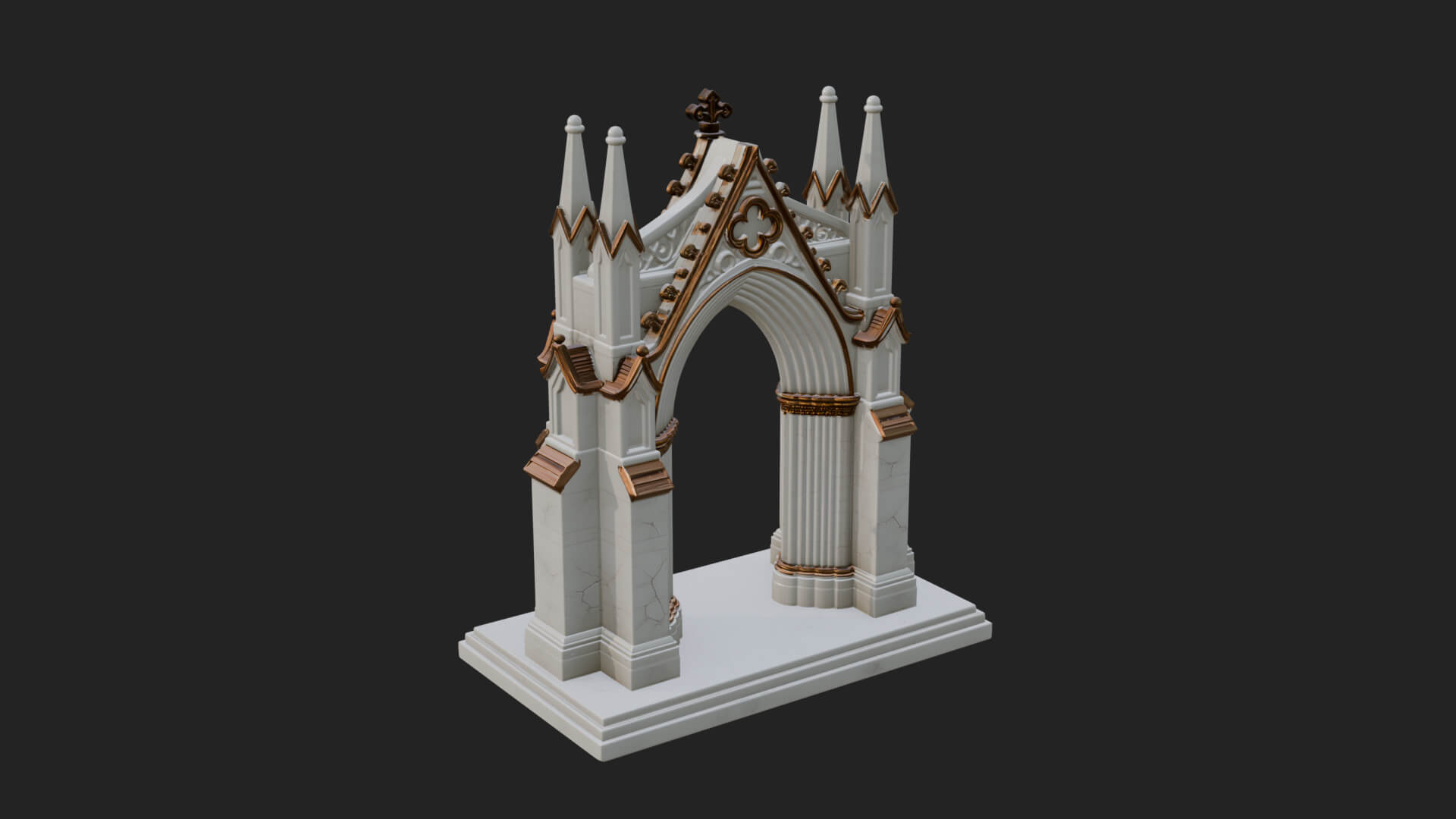 Spired Gothic Arch Design 2 3D Print Model 3D Model
