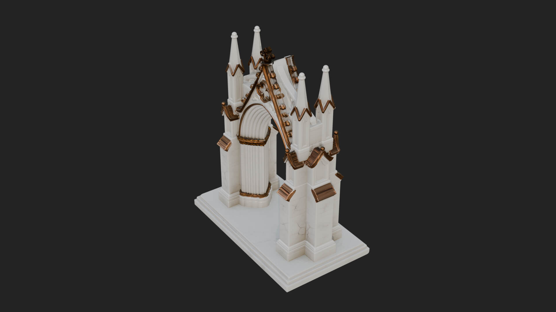 Spired Gothic Arch Design 2 3D Print Model 3D Model