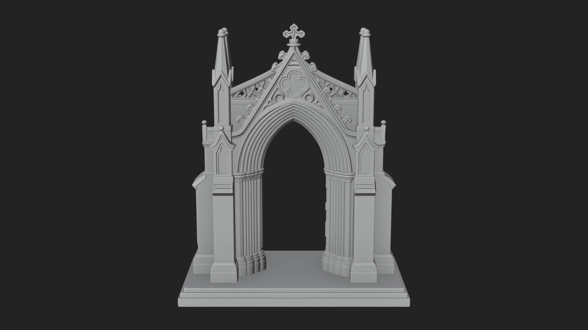 Spired Gothic Arch Design 2 3D Print Model 3D Model