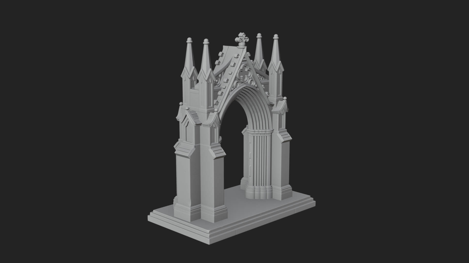 Spired Gothic Arch Design 2 3D Print Model 3D Model