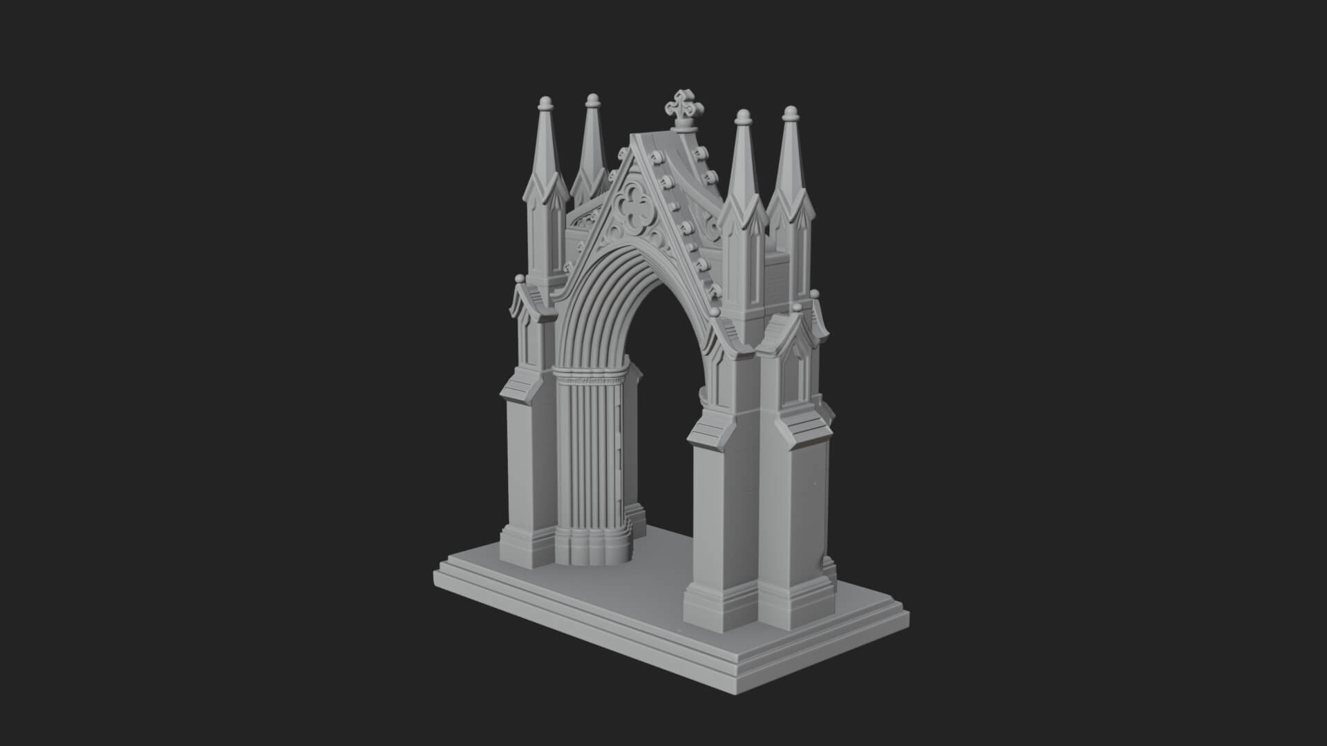 Spired Gothic Arch Design 2 3D Print Model 3D Model