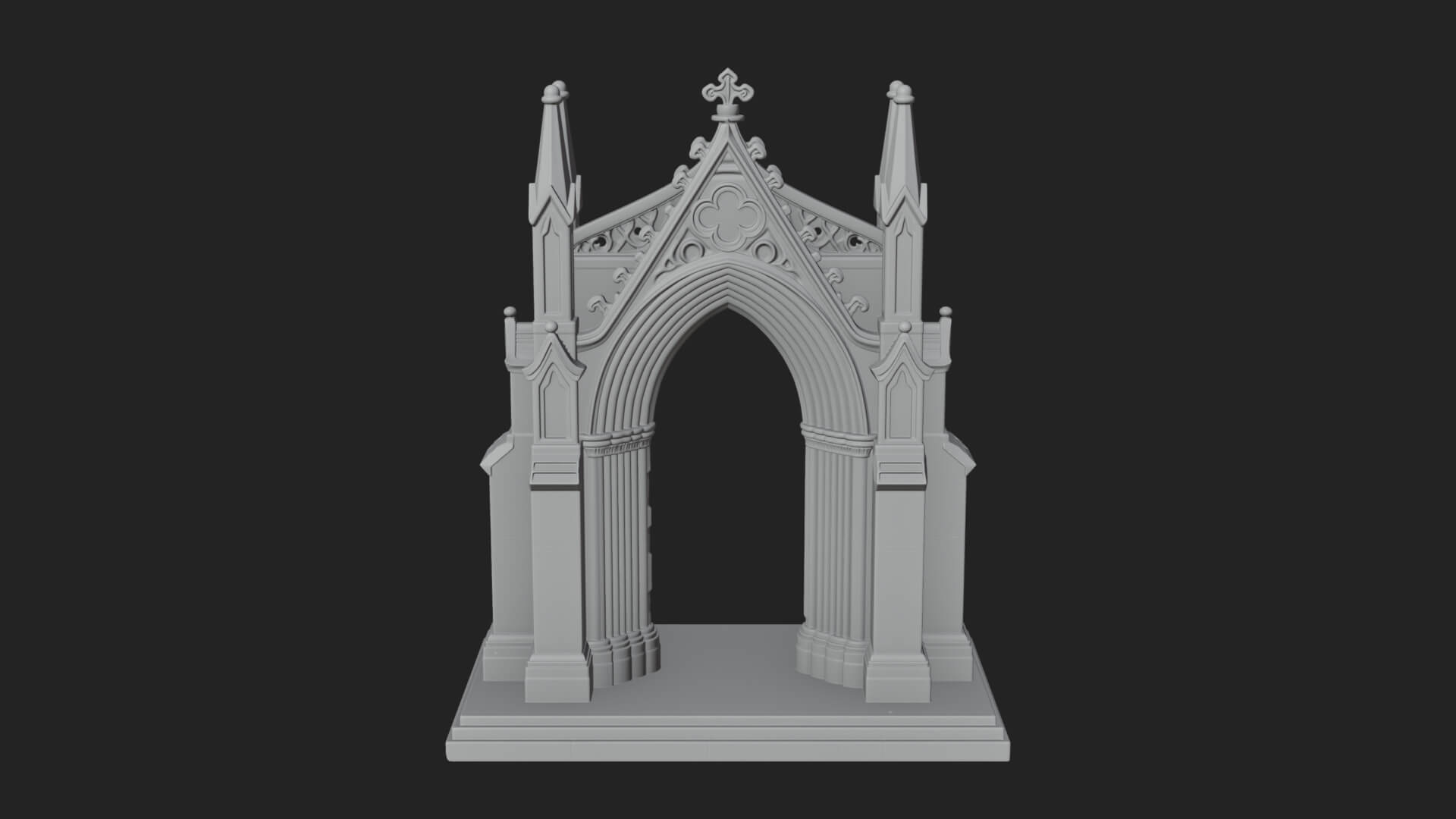 Spired Gothic Arch Design 2 3D Print Model 3D Model