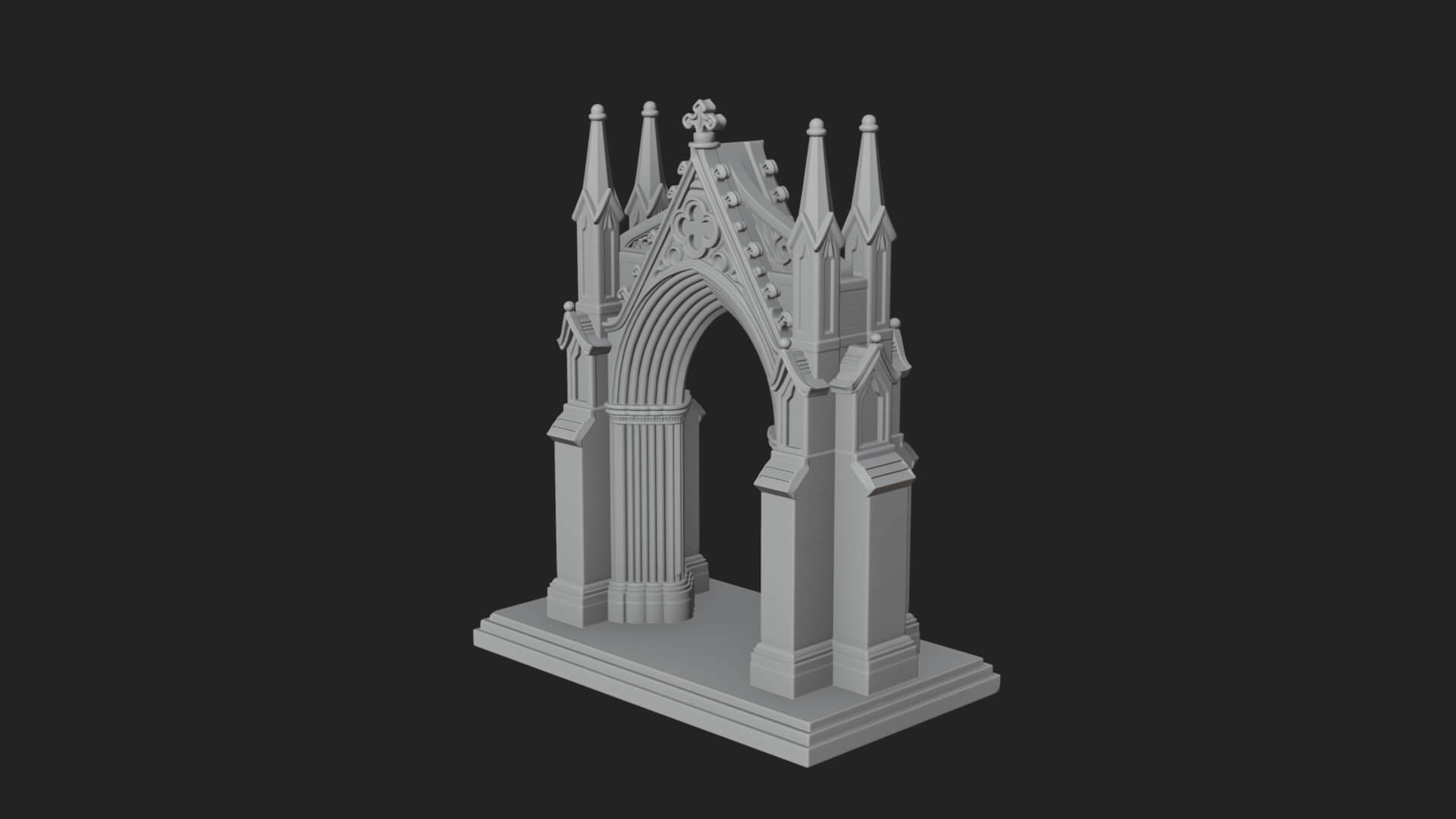 Spired Gothic Arch Design 2 3D Print Model 3D Model