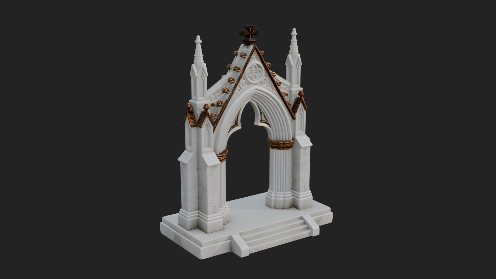 Spired Gothic Arch Design 3 3D Print Model 3D Model