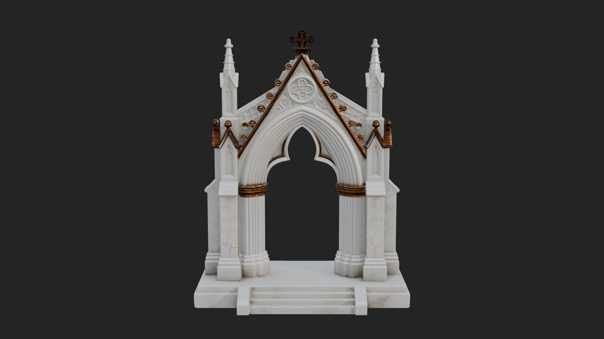 Spired Gothic Arch Design 3 3D Print Model 3D Model