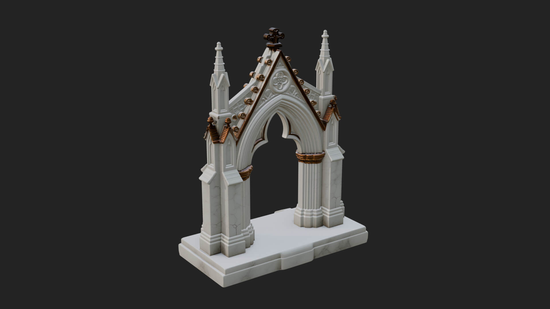 Spired Gothic Arch Design 3 3D Print Model 3D Model