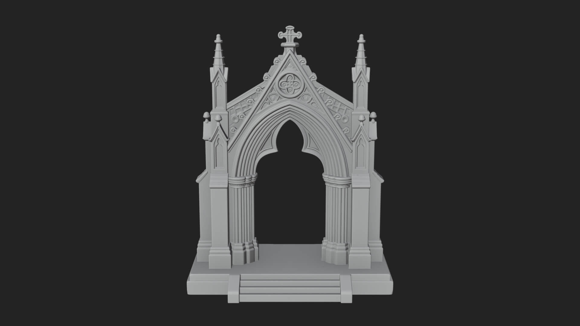 Spired Gothic Arch Design 3 3D Print Model 3D Model