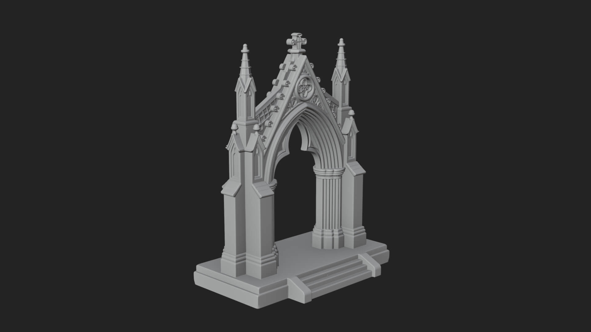 Spired Gothic Arch Design 3 3D Print Model 3D Model