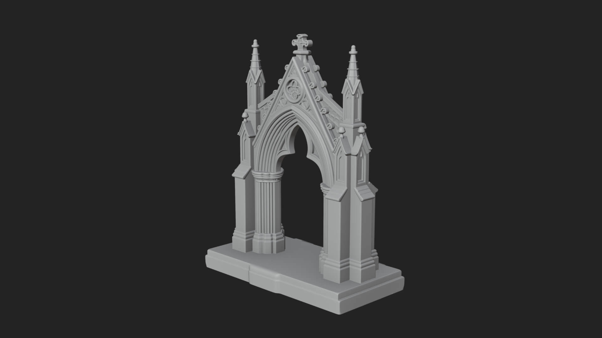 Spired Gothic Arch Design 3 3D Print Model 3D Model