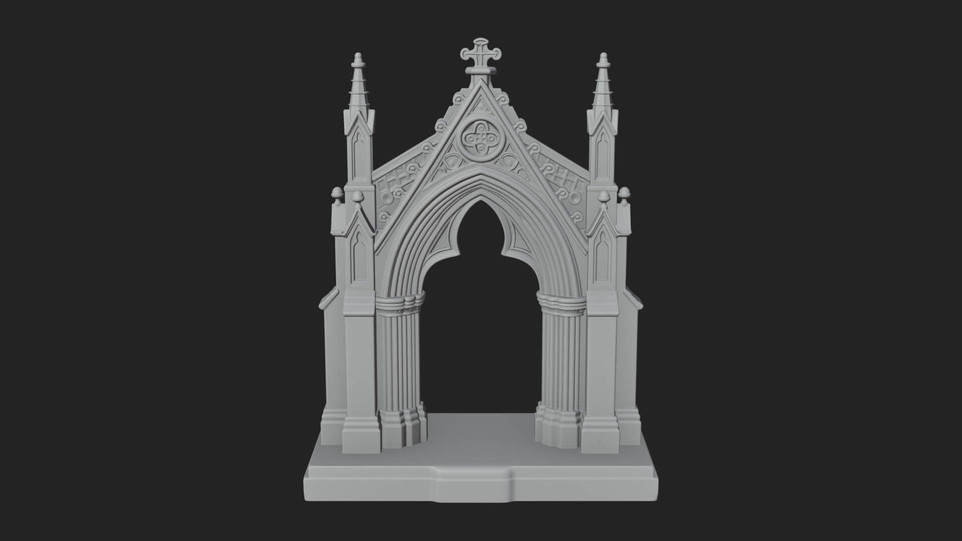 Spired Gothic Arch Design 3 3D Print Model 3D Model