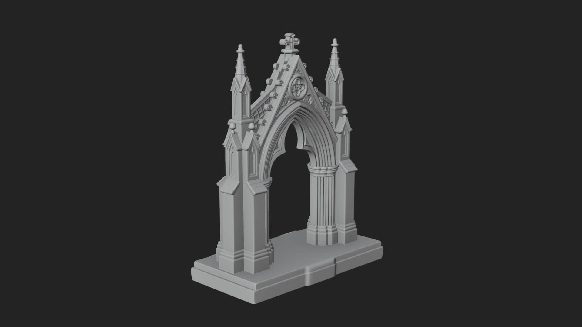 Spired Gothic Arch Design 3 3D Print Model 3D Model