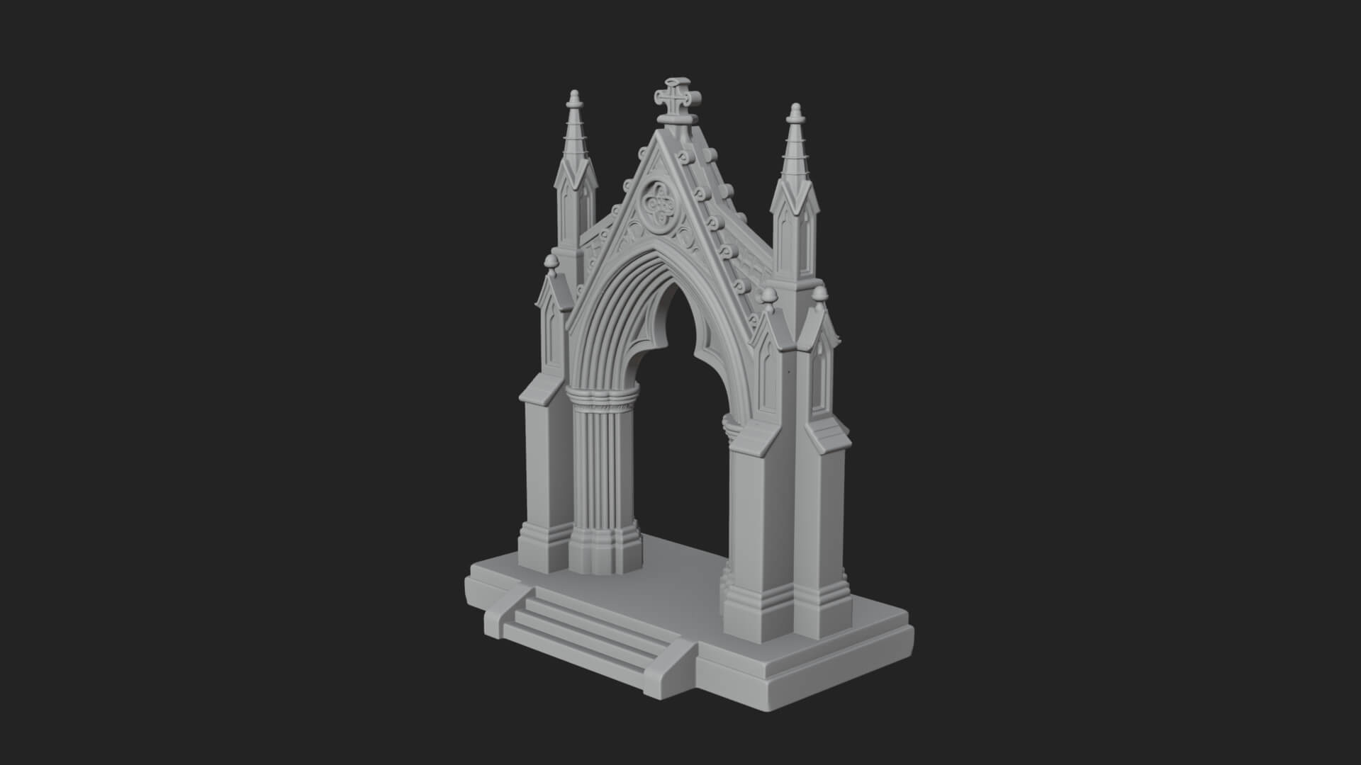 Spired Gothic Arch Design 3 3D Print Model 3D Model