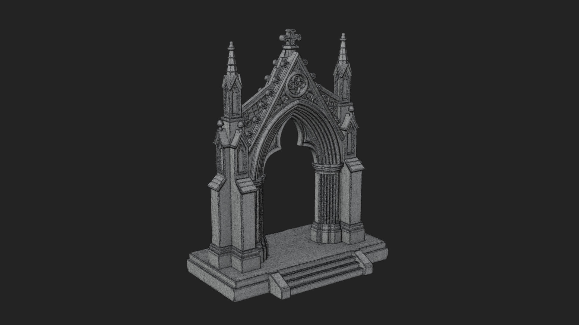 Spired Gothic Arch Design 3 3D Print Model 3D Model