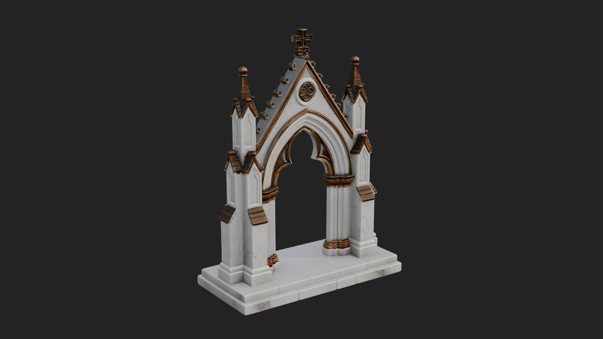 Spired Gothic Arch Design 4 3D Print Model 3D Model