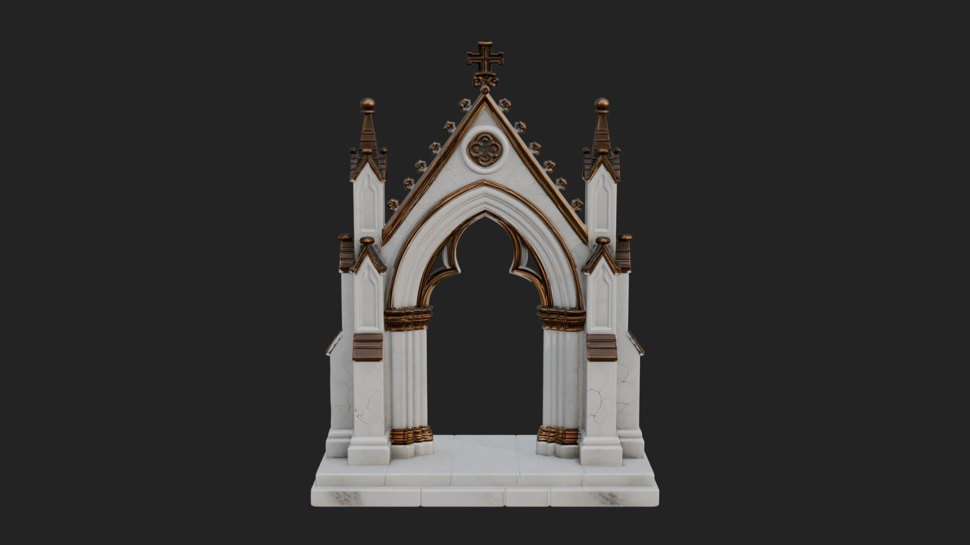Spired Gothic Arch Design 4 3D Print Model 3D Model