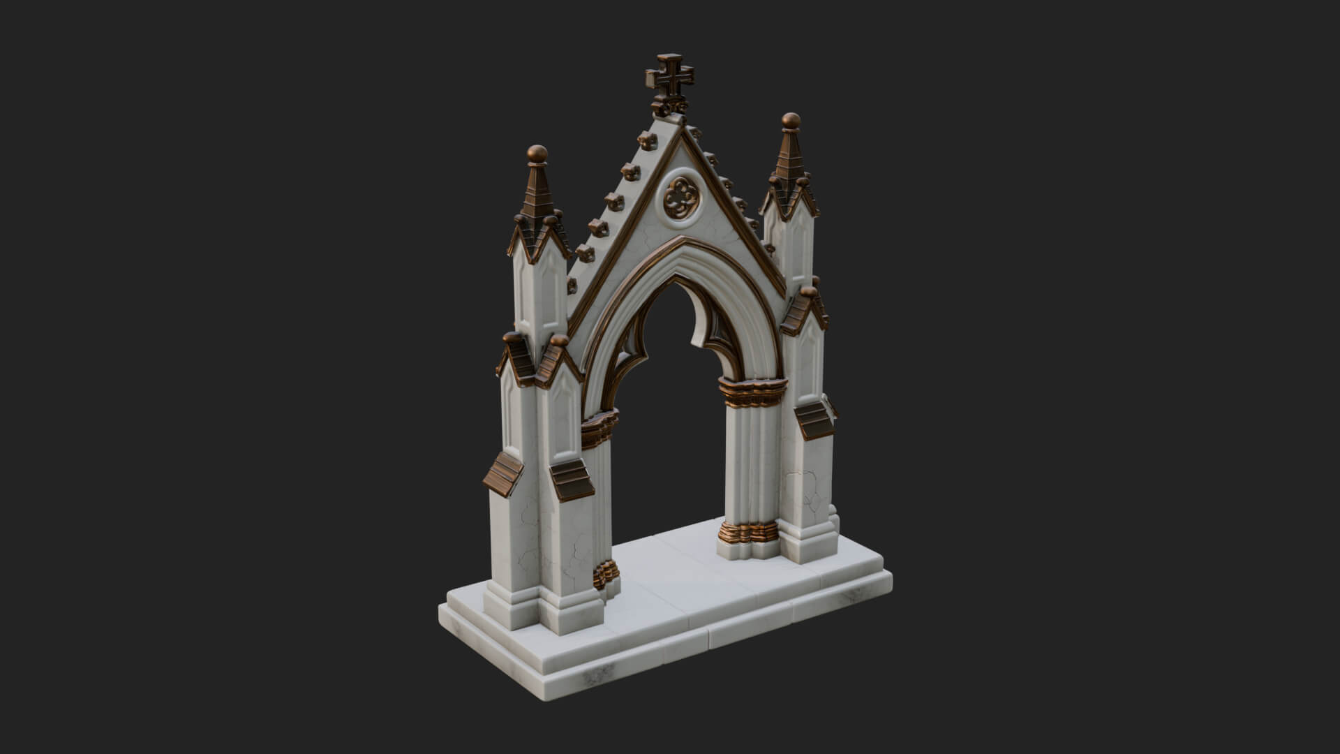 Spired Gothic Arch Design 4 3D Print Model 3D Model