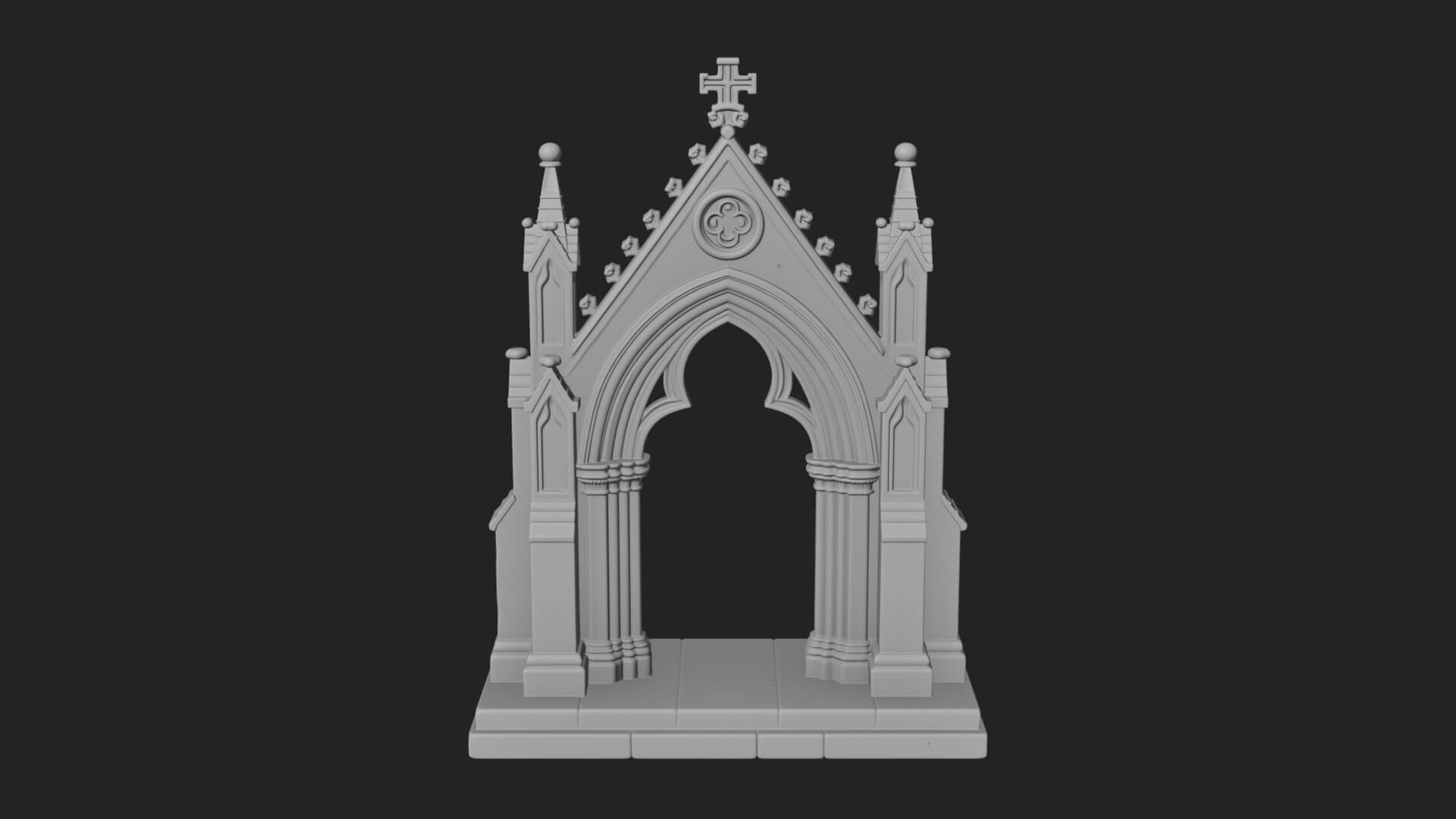 Spired Gothic Arch Design 4 3D Print Model 3D Model