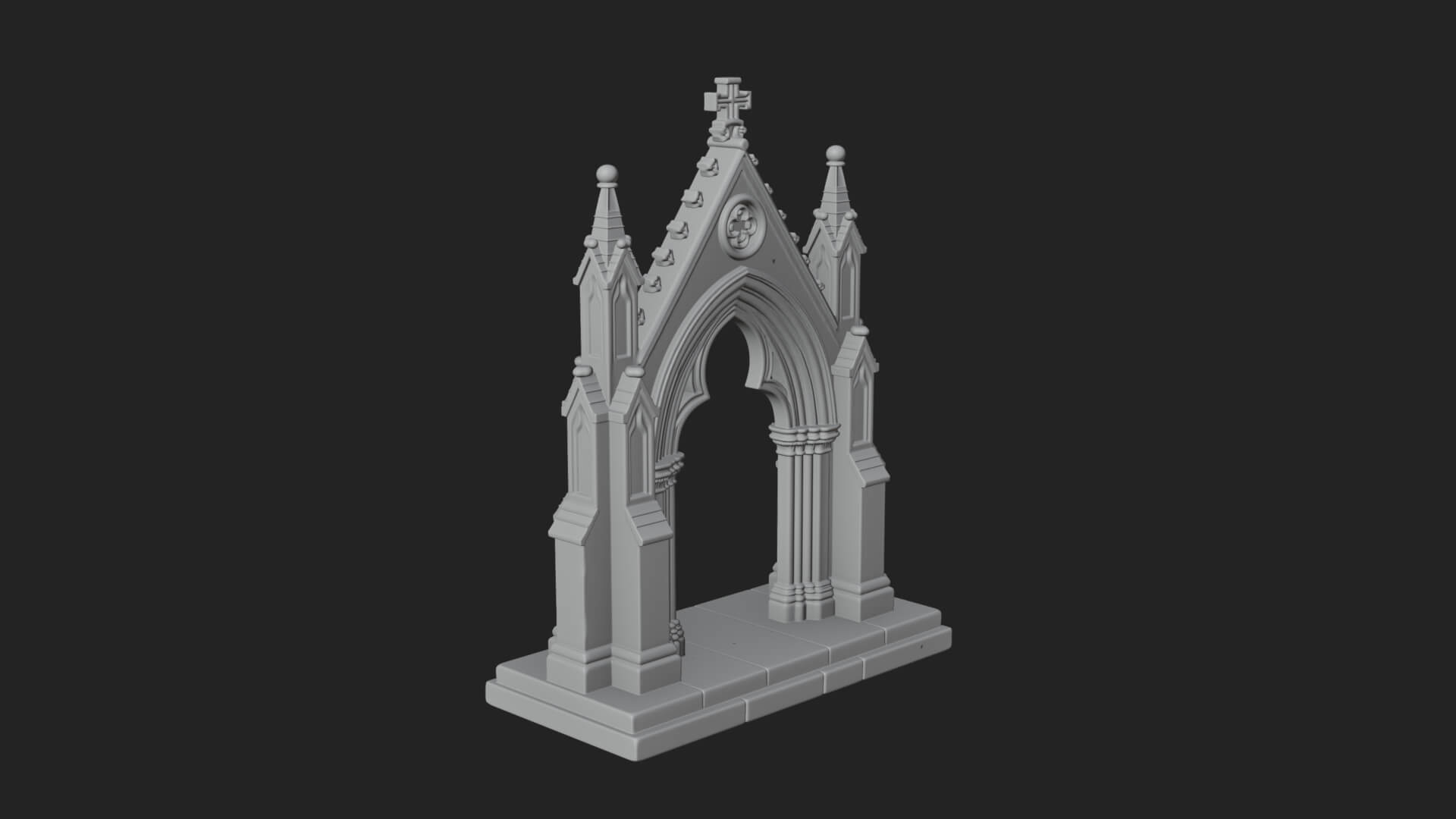 Spired Gothic Arch Design 4 3D Print Model 3D Model