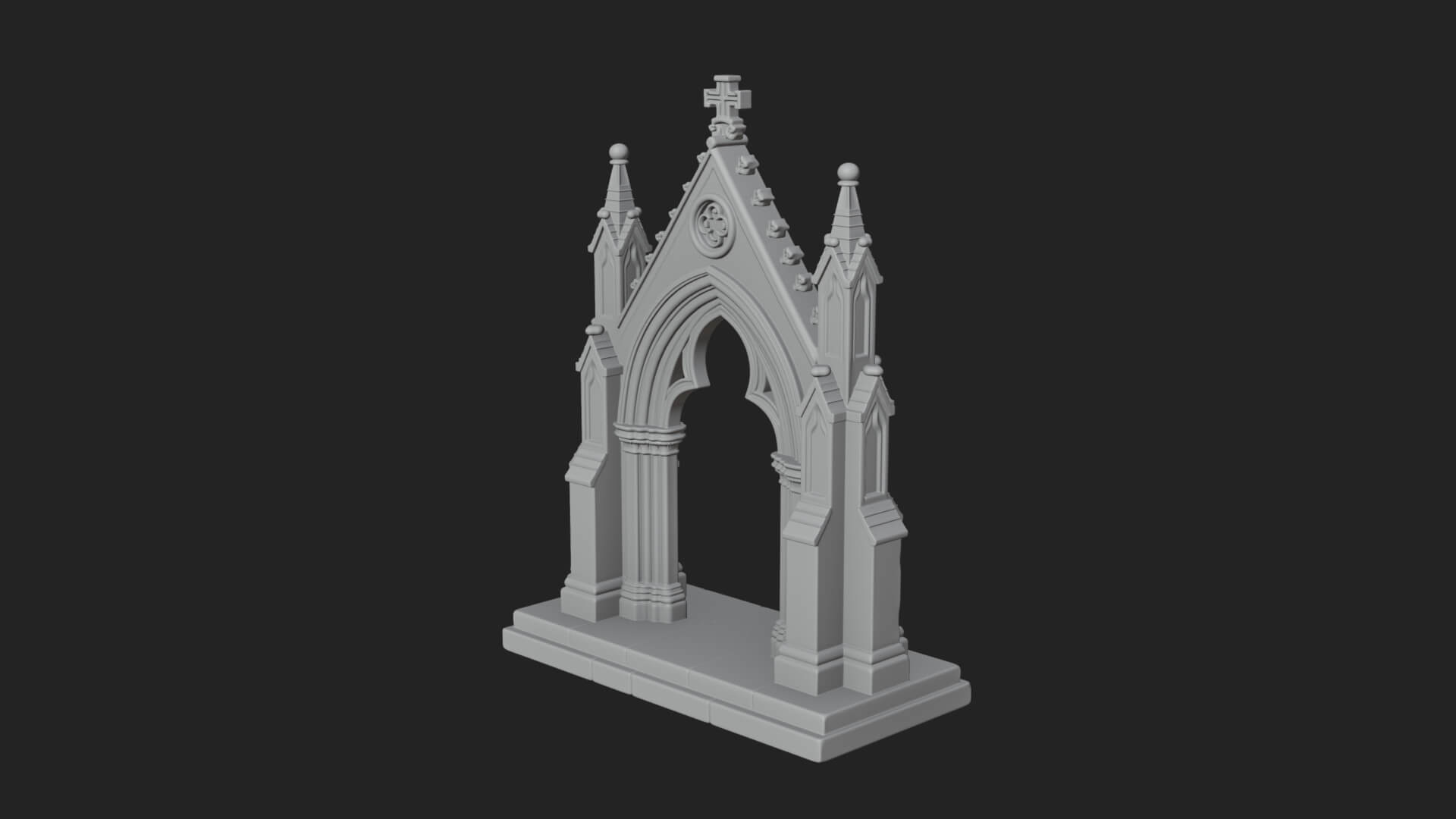 Spired Gothic Arch Design 4 3D Print Model 3D Model