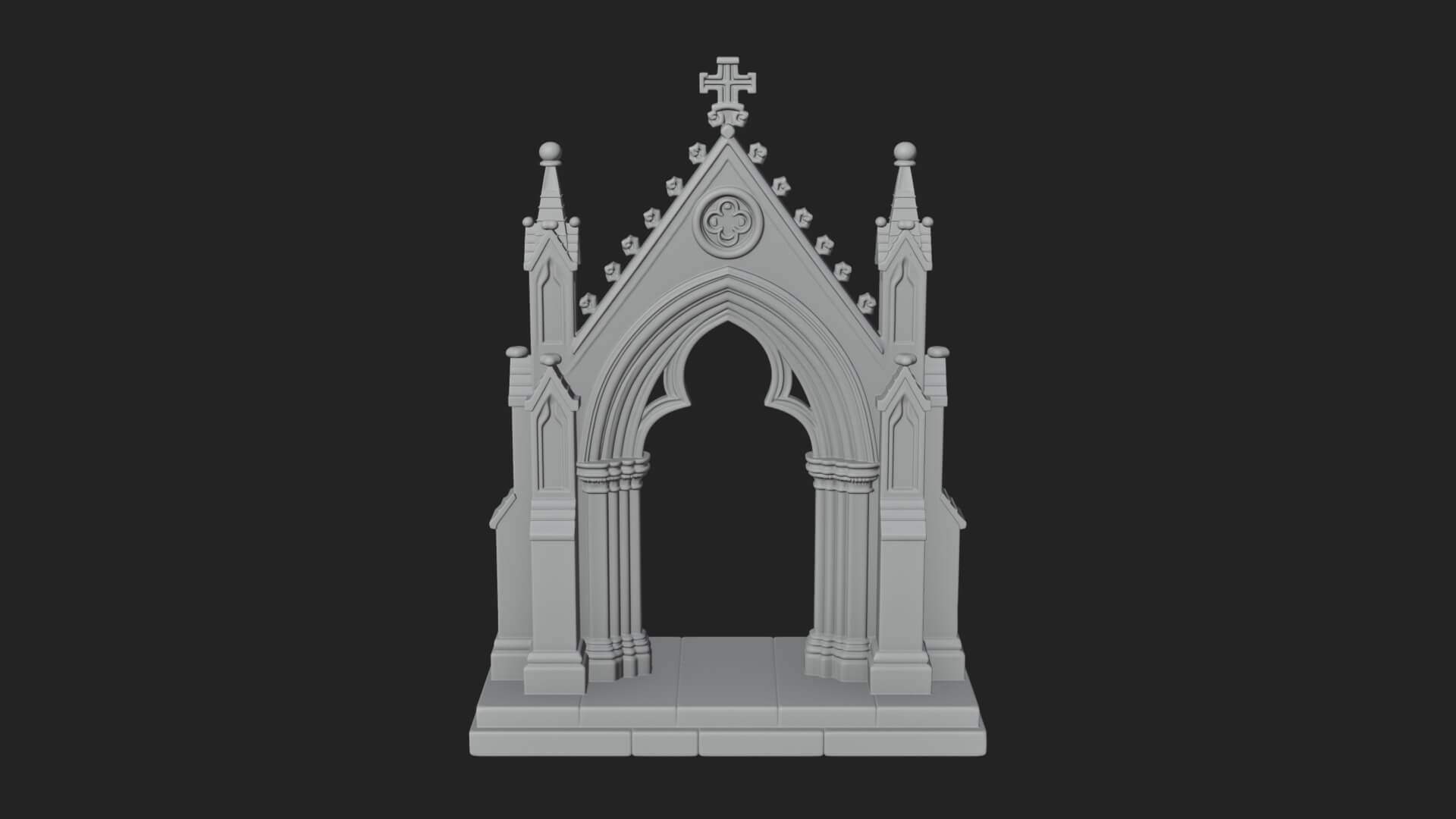 Spired Gothic Arch Design 4 3D Print Model 3D Model
