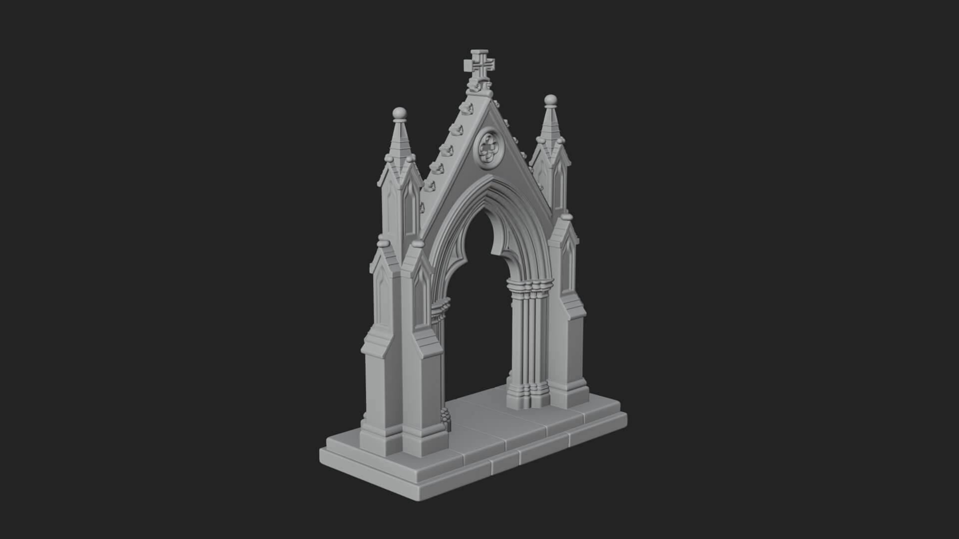 Spired Gothic Arch Design 4 3D Print Model 3D Model