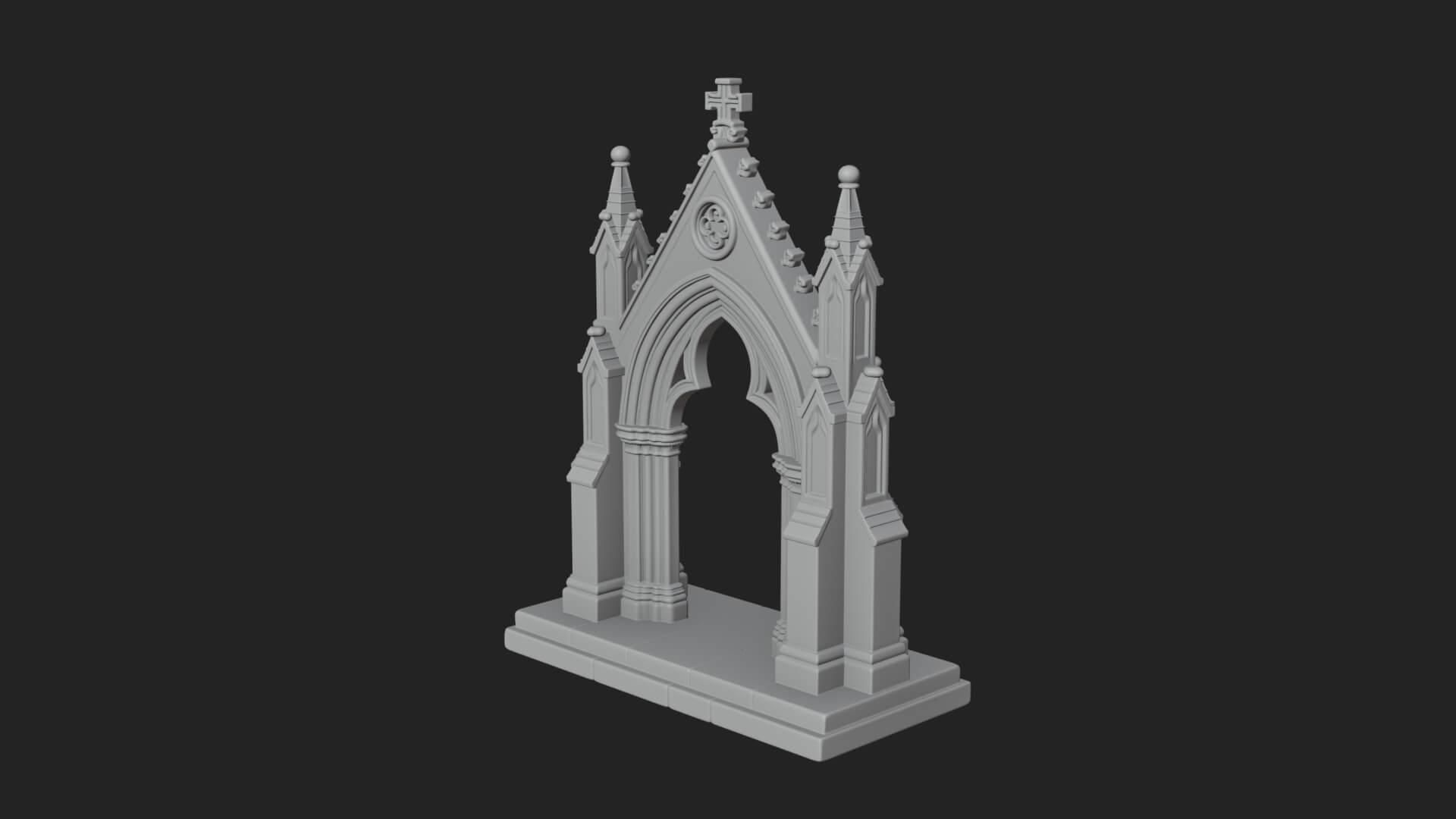 Spired Gothic Arch Design 4 3D Print Model 3D Model