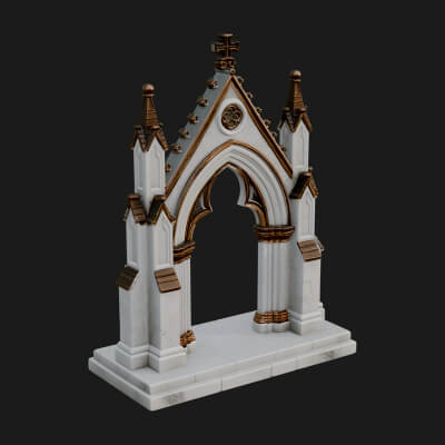 Spired Gothic Arch Design 4 3D Print Model