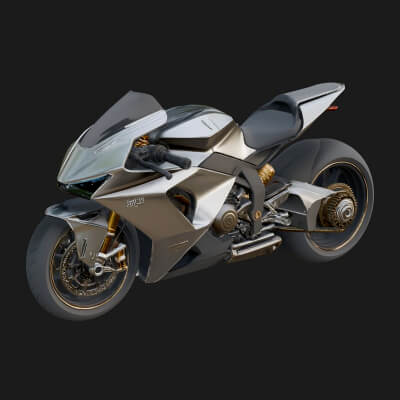 Sport Motorcycle Model Design 1 3D Print Model