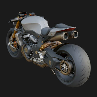 Sport Motorcycle Model Design 2 3D Print Model
