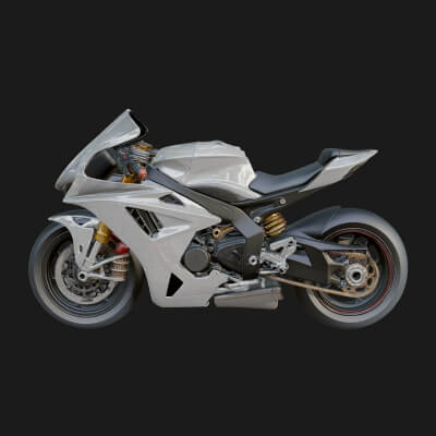 Sport Motorcycle Model Design 4 3D Print Model