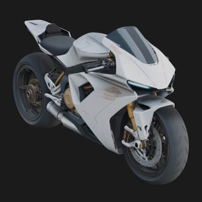 Sport Motorcycle Model Design 6 3D Print Model