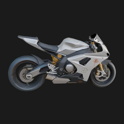 Sport Motorcycle Model Design 8 3D Print Model