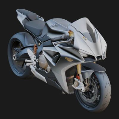 Sport Motorcycle Model Design 9 3D Print Model
