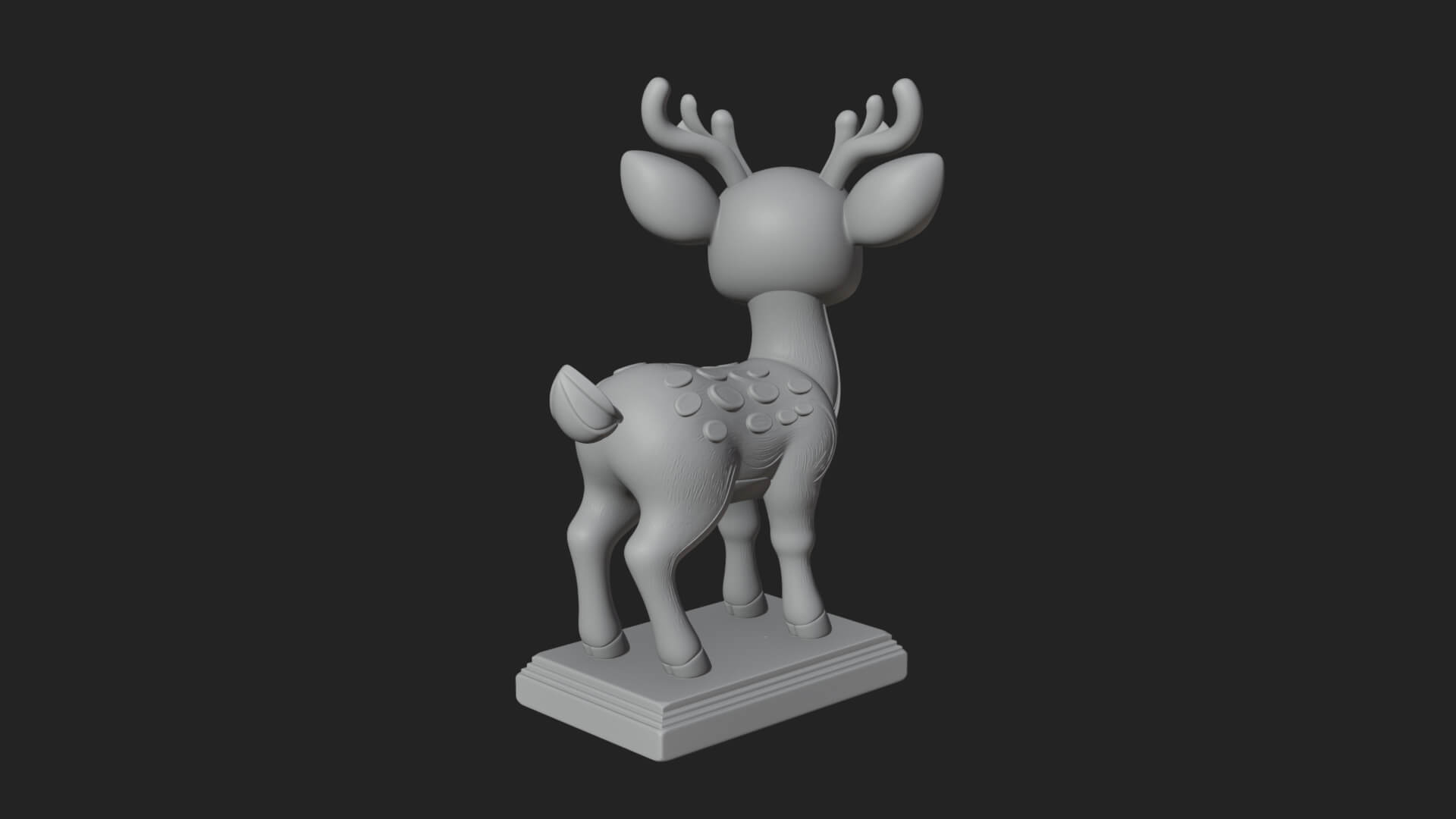 Spotted Fawn Deer Statue Design 1 3D Print Model 3D Model