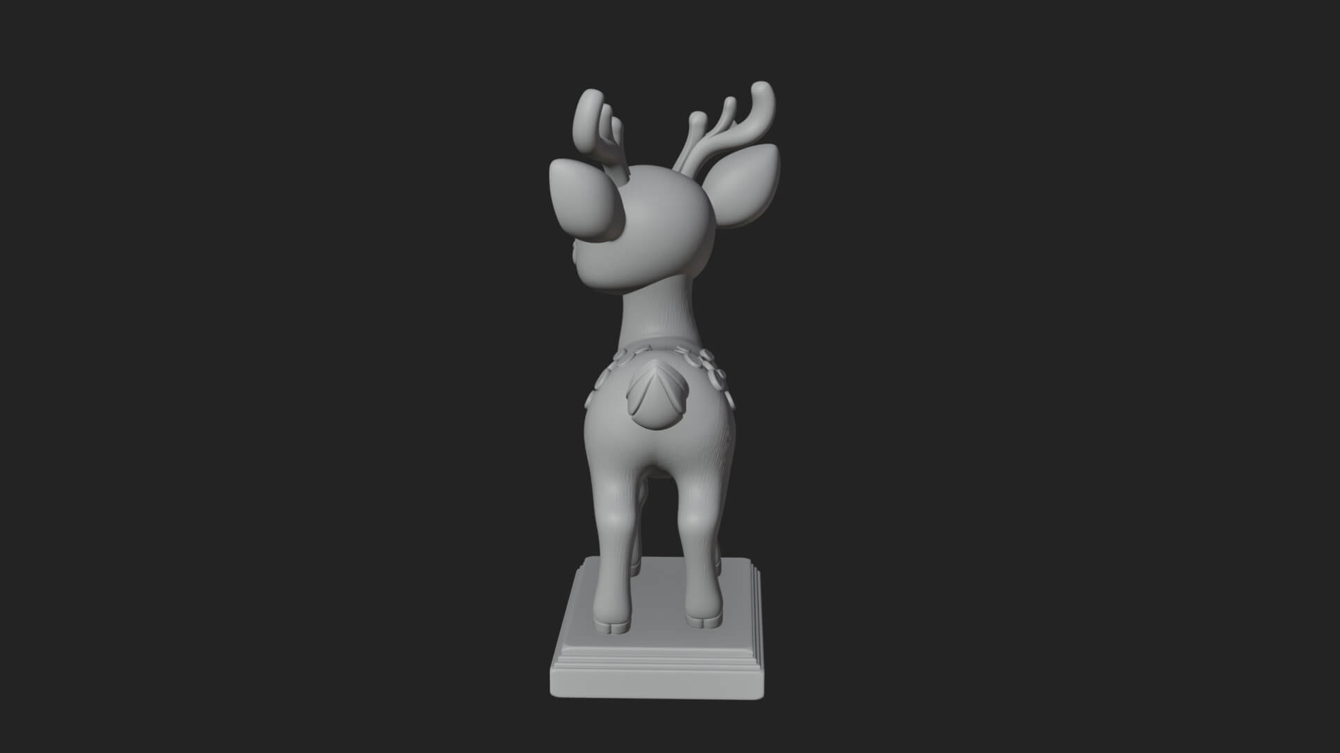 Spotted Fawn Deer Statue Design 1 3D Print Model 3D Model