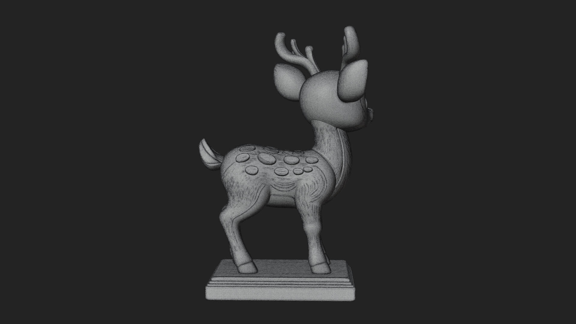 Spotted Fawn Deer Statue Design 1 3D Print Model 3D Model