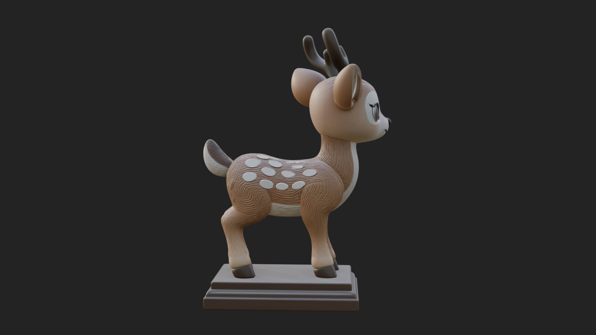 Spotted Fawn Deer Statue Design 2 3D Print Model 3D Model