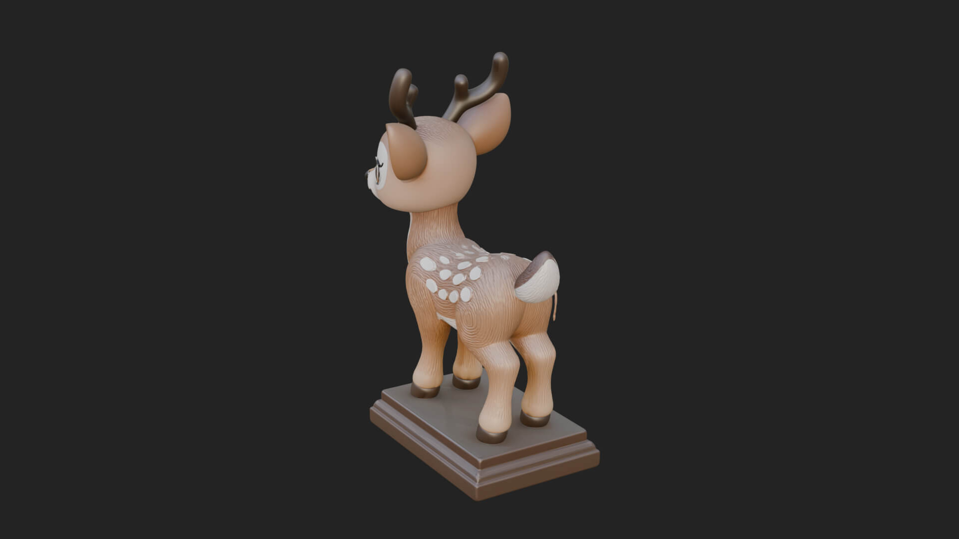 Spotted Fawn Deer Statue Design 2 3D Print Model 3D Model