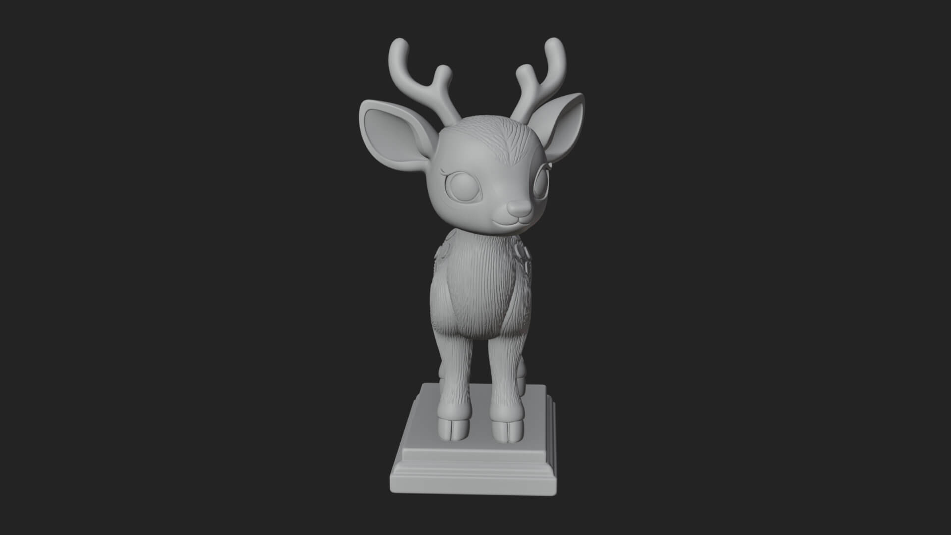 Spotted Fawn Deer Statue Design 2 3D Print Model 3D Model