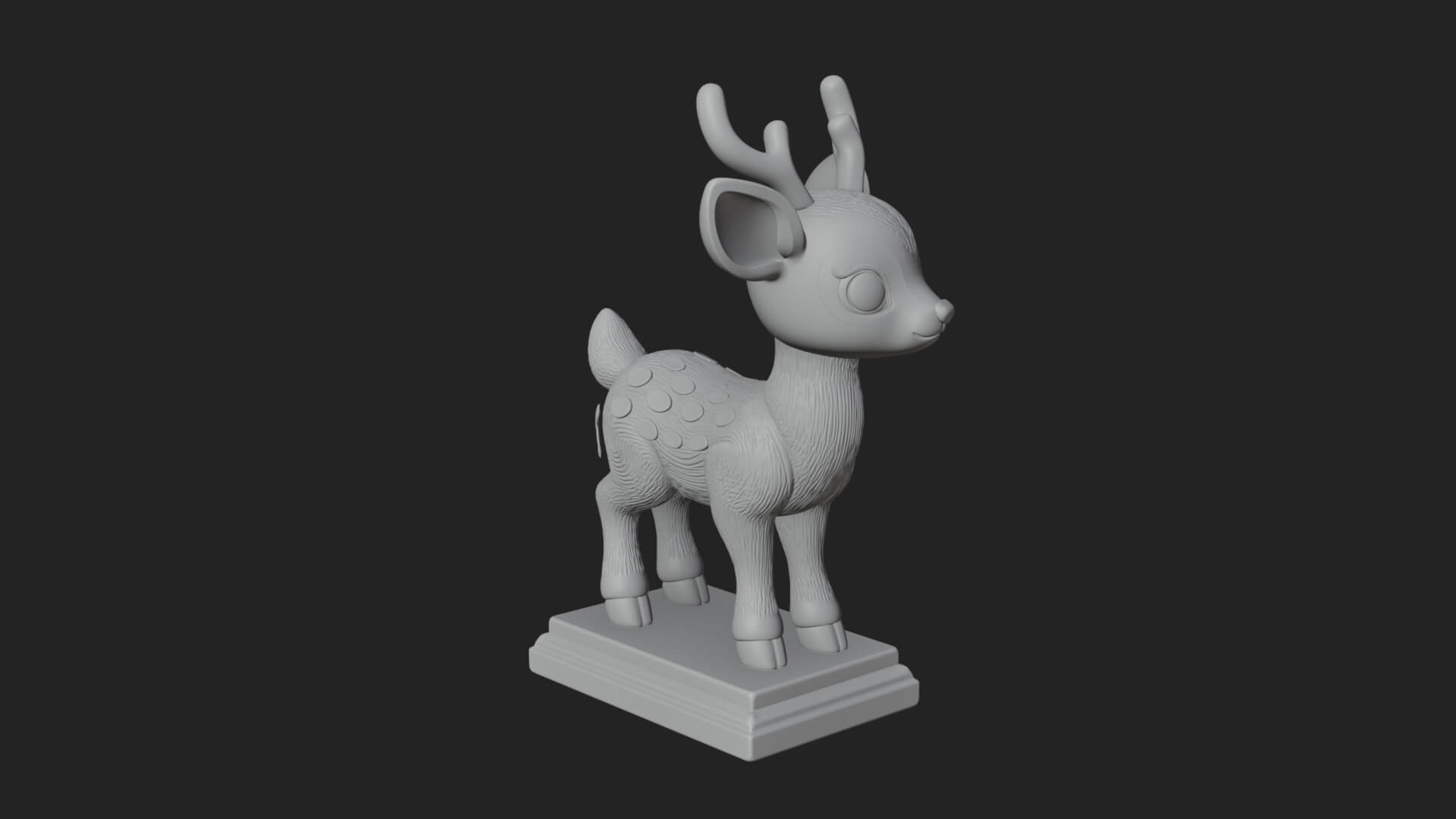 Spotted Fawn Deer Statue Design 2 3D Print Model 3D Model