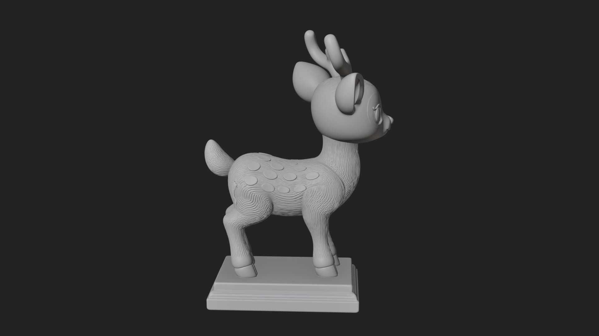 Spotted Fawn Deer Statue Design 2 3D Print Model 3D Model