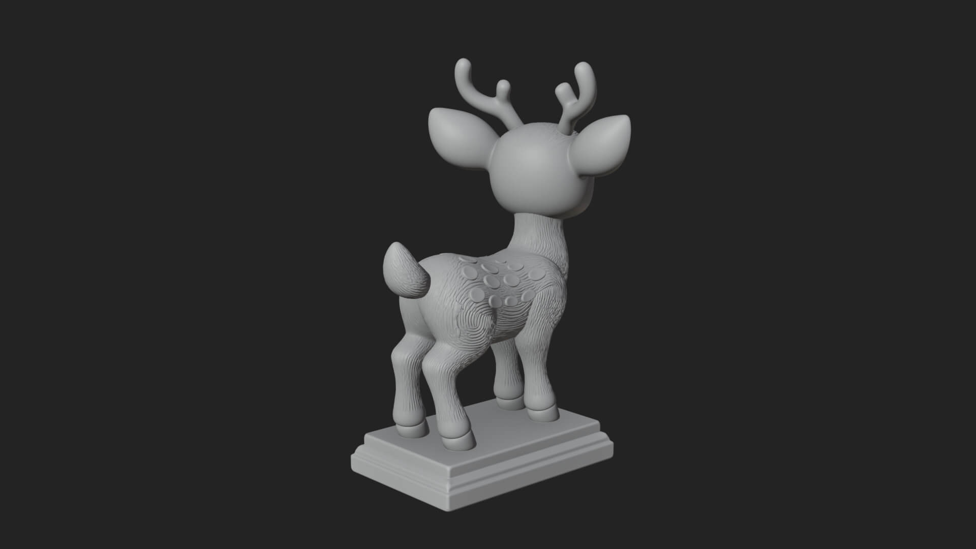 Spotted Fawn Deer Statue Design 2 3D Print Model 3D Model