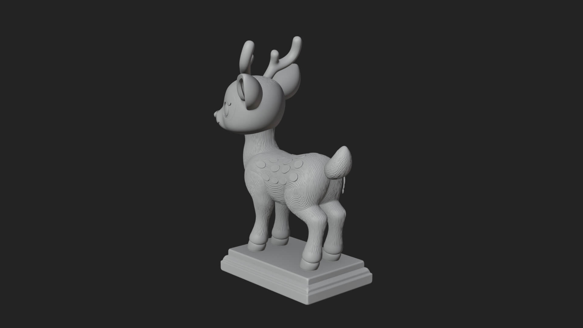 Spotted Fawn Deer Statue Design 2 3D Print Model 3D Model