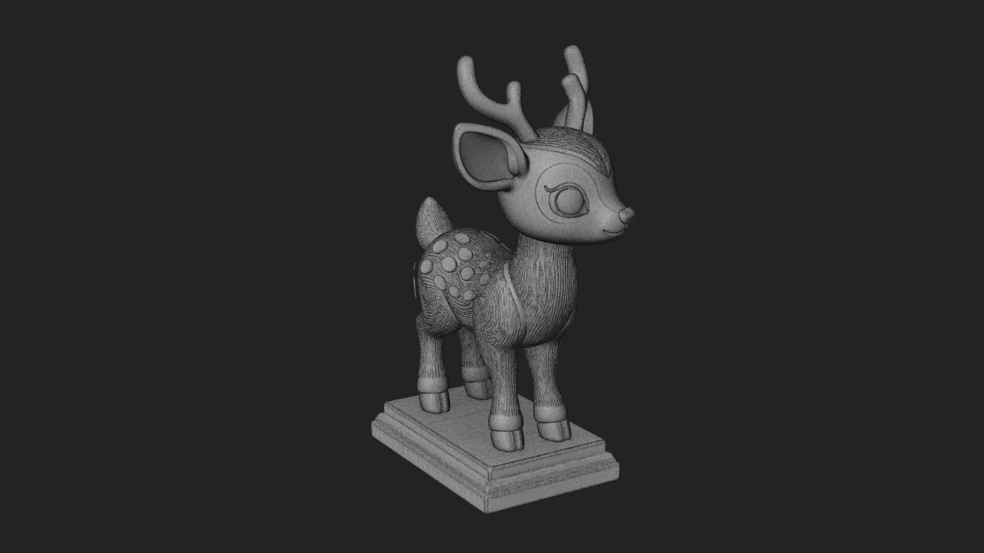 Spotted Fawn Deer Statue Design 2 3D Print Model 3D Model
