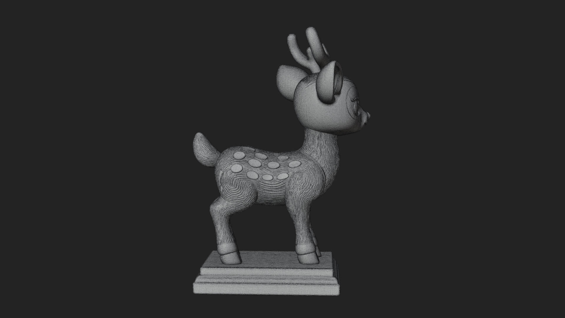 Spotted Fawn Deer Statue Design 2 3D Print Model 3D Model