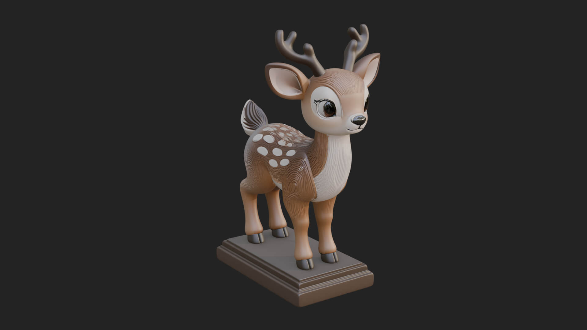 Spotted Fawn Deer Statue Design 3 3D Print Model 3D Model