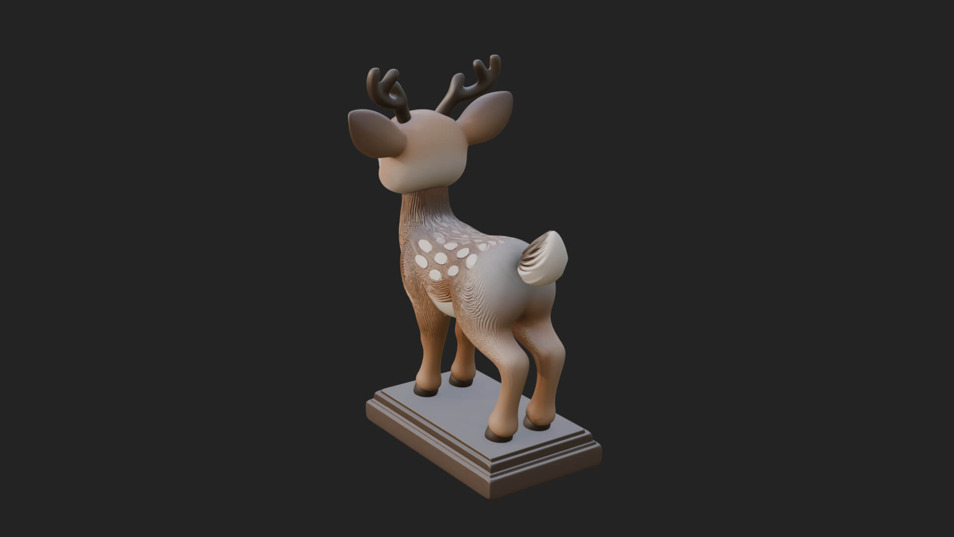 Spotted Fawn Deer Statue Design 3 3D Print Model 3D Model