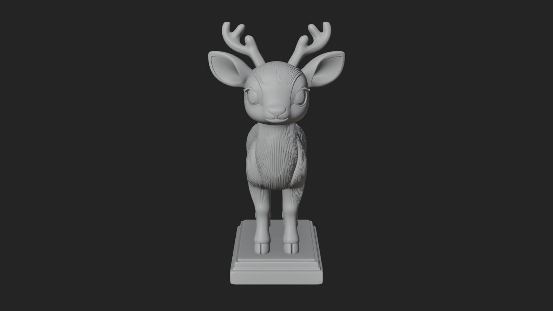 Spotted Fawn Deer Statue Design 3 3D Print Model 3D Model